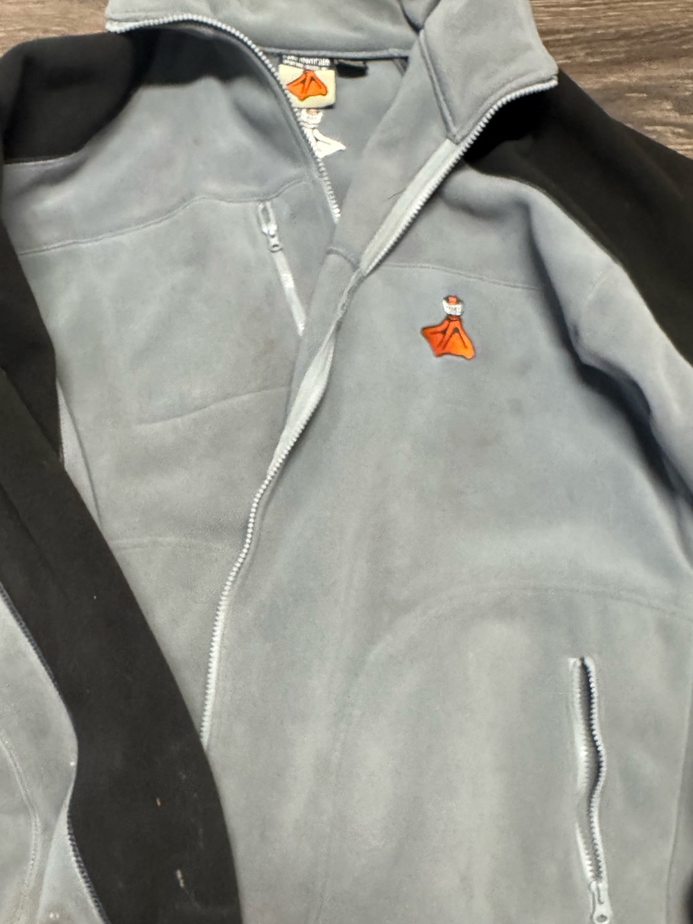 Light Blue Performance Fleece Jacket with Black Panels